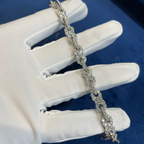Moissanite Horizontal Figure 8 Infinite Cross Bracelet