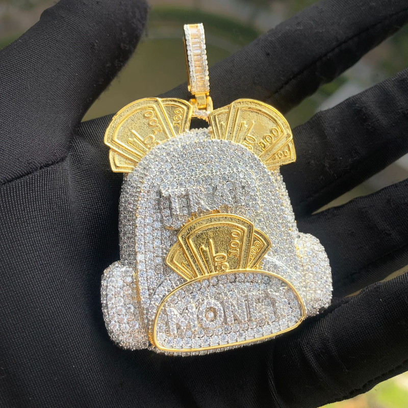 Moissanite Hip Hop Letter Backpack Pendant