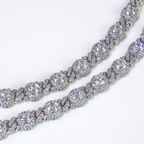 7.5mm Moissanite Hip Hop Round Bead Cuban Bracelet