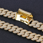 18mm Moissanite Three-row Diamond Bubble Cuban Chain
