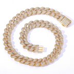 15mm Moissanite Bubble Micro inlay Cuban Chain