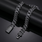 10mm/13mm/15mm/20mm Black Moissanite Hip Hop Diamond Cuban Chain