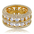 Moissanite Luxury Double Row Hollow Ring