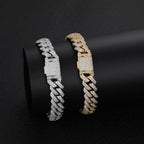 12MM Moissanite Diamond Prong Cuban Bracelet