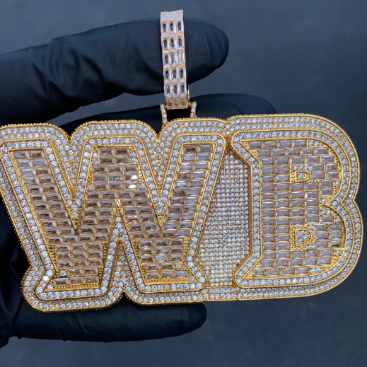 Big Boss Man Moissanite Custom Name Pendants