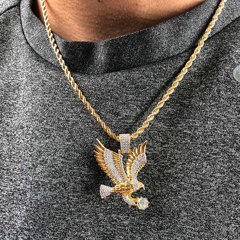 Iced Flying Eagle Pendant