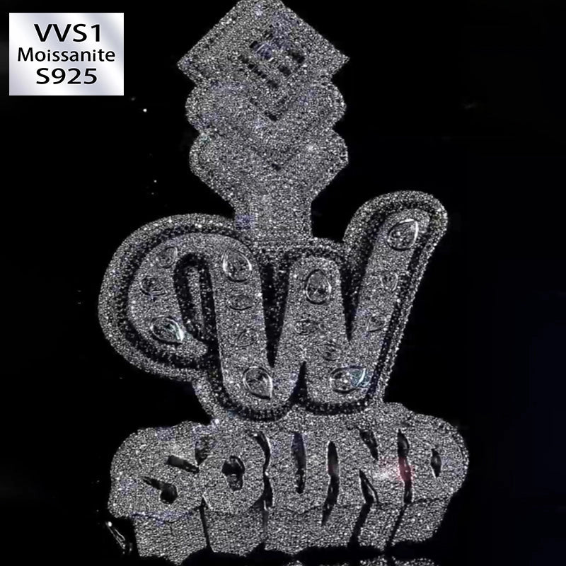 Sound Pear Cut Zircon ''W'' Pendant