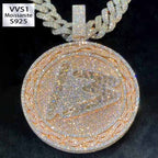 Moissanite Floral Number 13 Round Pendant