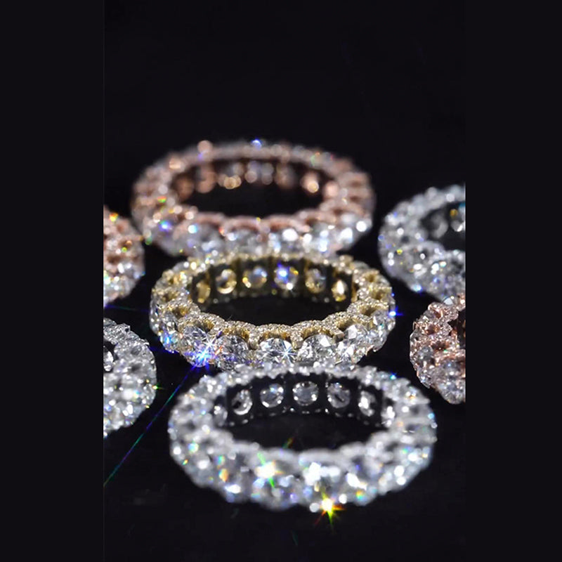 5mm Iced Out VVS1 Moissanite Eternity Ring