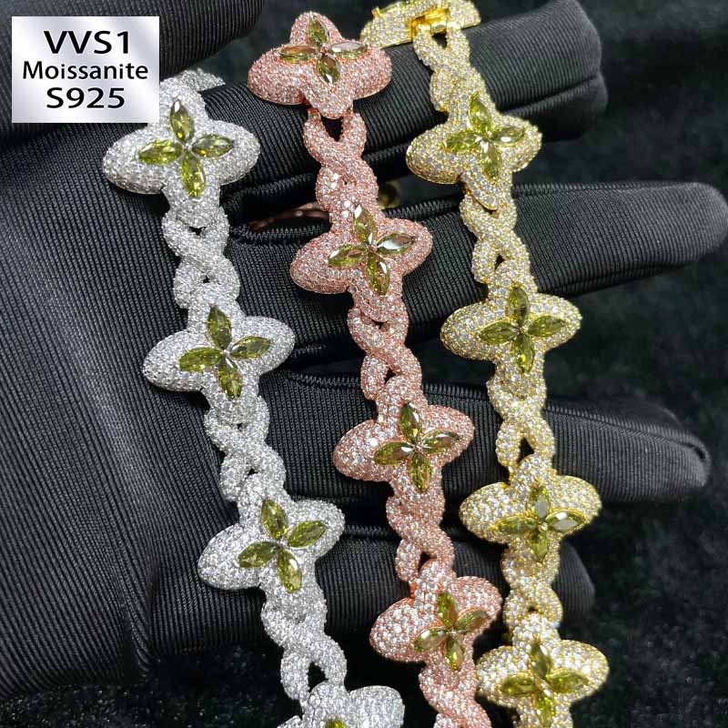 Moissanite Clovers Infinite Cross Lucky Chain