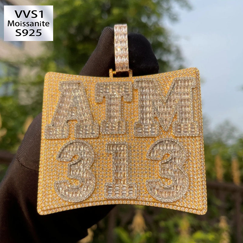 Custom Letter Square Shield Pendant