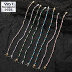 2mm Moissanite Colorful Egg Shaped Gemstone Tennis Bracelet