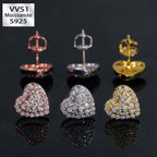 S925 Moissanite Heart Earrings