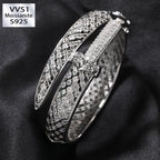 Moissanite Luxury Sword Cross Creative Design Open Bracelet