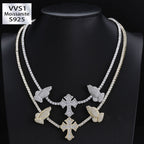 3.5mm Moissanite Cross Praying Hands Tennis Chain