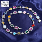 10mm Moissanite Hip Hop Colored Gemstone Art Chain