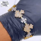 Moissanite Snowflake Creative Cross Bracelet