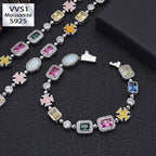 10mm Moissanite Hip Hop Colored Jewel Bracelet