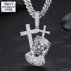 Moissanite Cross Jesus Prayer Pendant