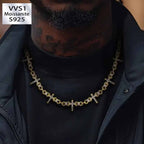 Moissanite Hip Hop Thorn Cross Chain
