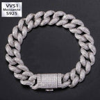 12mm Moissanite Bubble Micro inlay Cuban Bracelet