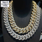 18mm/20mm/25mm Moissanite Hip-Hop Bubble Cuban Chain