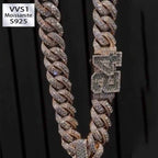 S925 Moissanite 24-letter buckle Cuban chain