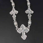 Moissanite Ball Cross Pendant Chain Set