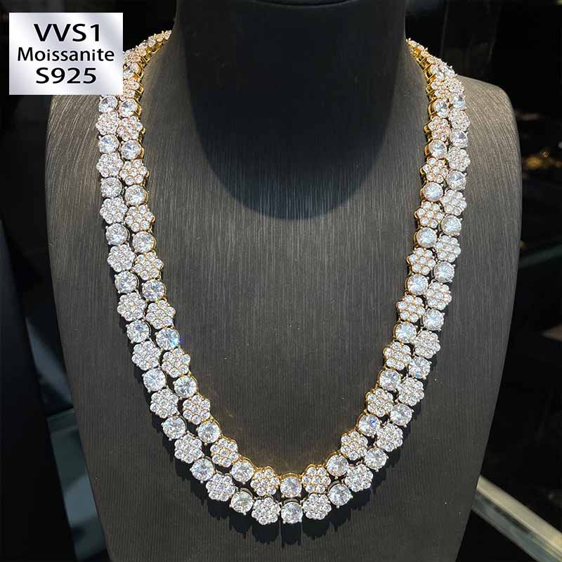 Hip Hop Moissanite Sunflower Necklace