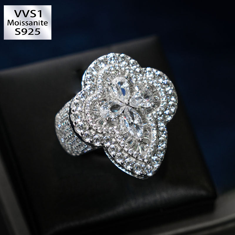 Moissanite Luxury Shaped Clovers Ring