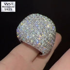 Moissanite Full of Diamond Square Ring