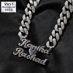 Moissanite can Customize Letter Cuban Chain