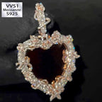 Moissanite Heart Vine Photo Custom Pendant（Epoxy Style）