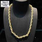 5mm Moissanite Cross Chain O-Link Necklace