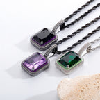 Gemstone Iridescent Glow in the Dark Oil Drop Moissanite Pendant