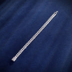 8mm Moissanite Cuban Link Bracelet in Yellow Gold