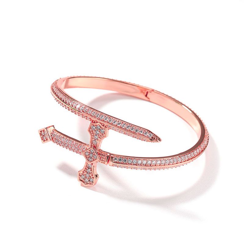 Iced Sword Bangle Moissanite Bracelet