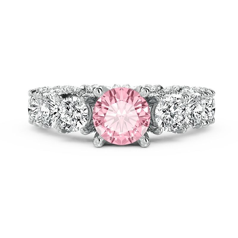 2.0 CT Pink Stone Ring in White Gold