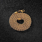 3mm 18K Gold Finish Rope Chain for Women