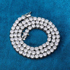 5mm Moissanite Tennis 18K White Gold Chain