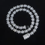 10mm Moissanite Cloister Link Chain in White Gold