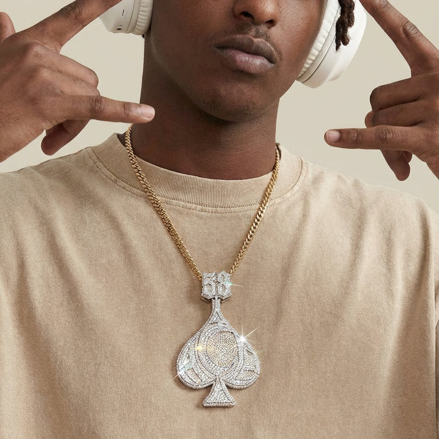 Holiday Discount♠️Came Through Ace of Spade Moissanite Pendant