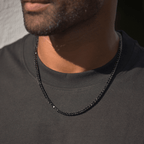 4mm/5mm  Black Moissanite Stones Tennis Chain in Black Gold