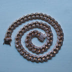Moissanite Diamond Cuban Link Chain (12mm) in Rose Gold