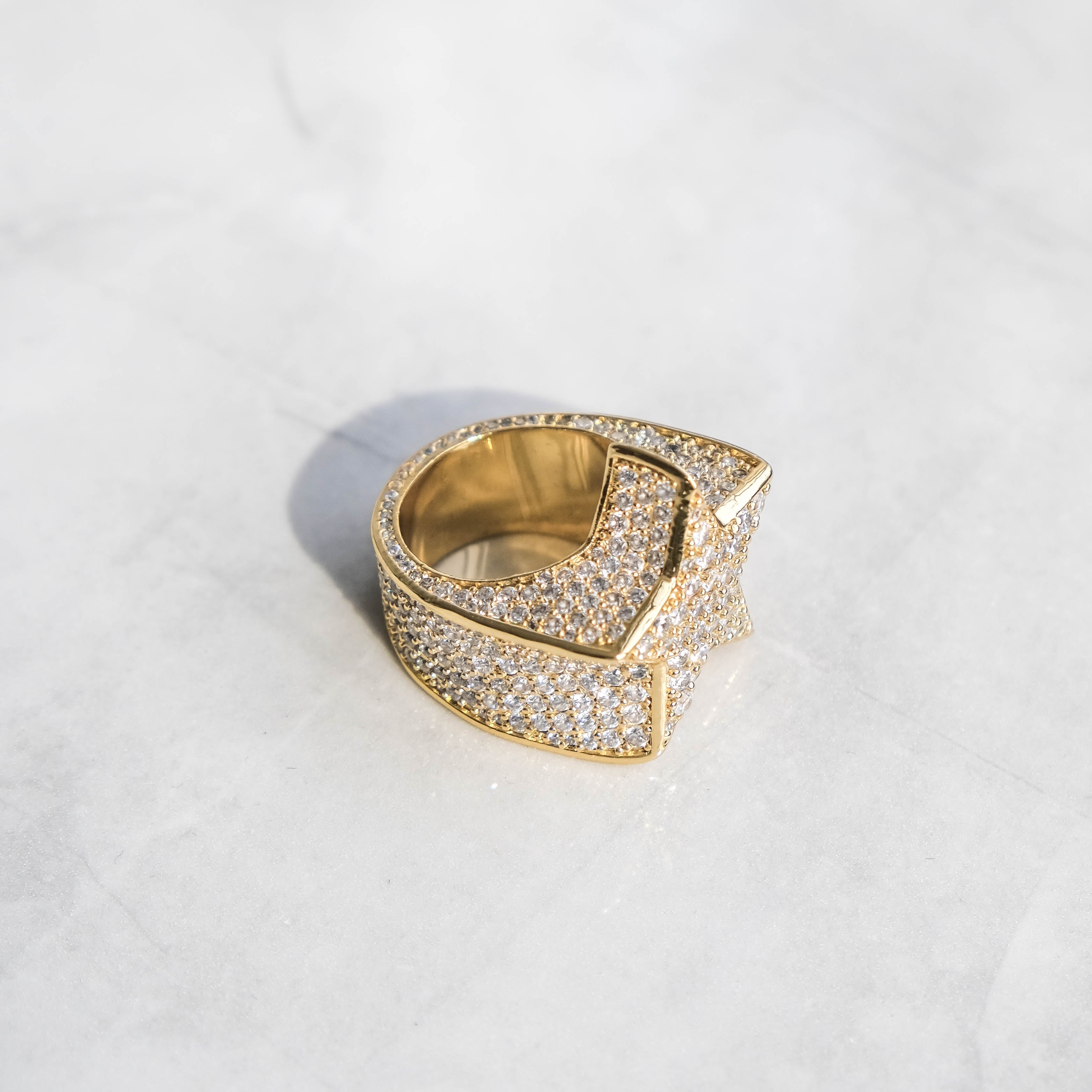 Moissanite Star Ring 18k Gold