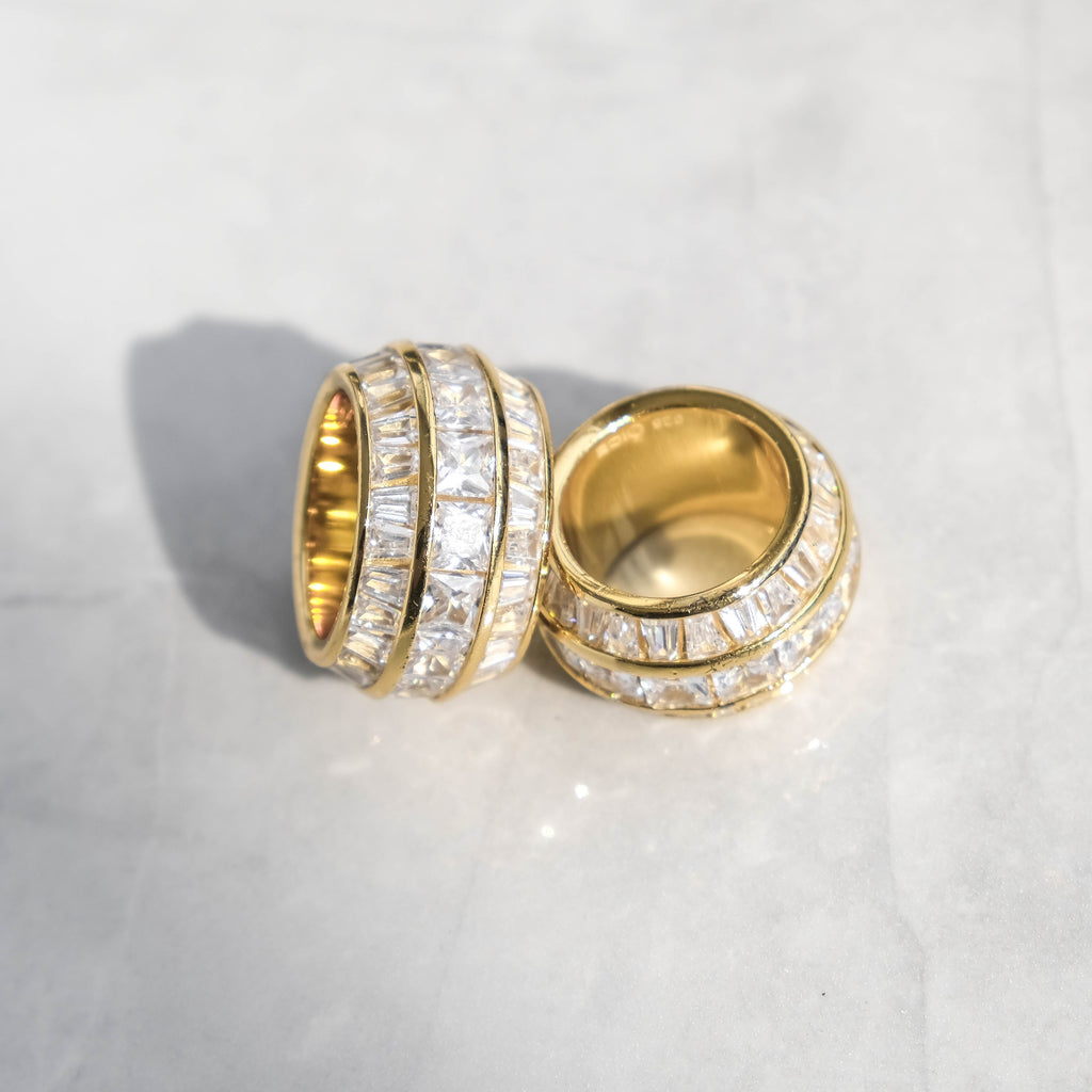 Moissanite Baguette Layered Ring 18k Gold