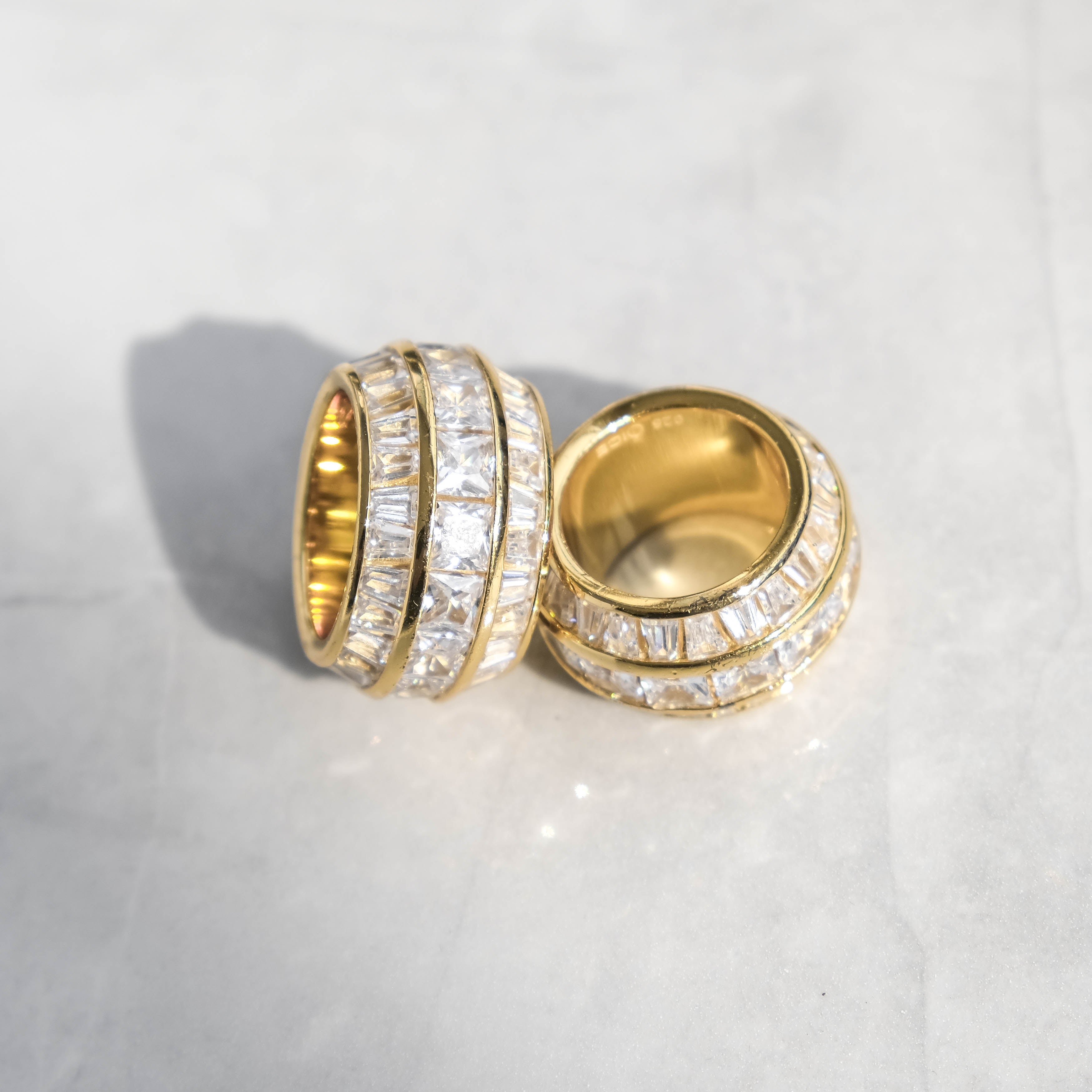 Moissanite Baguette Layered Ring 18k Gold