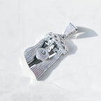 Big Jesus Piece Moissanite White Gold Pendant