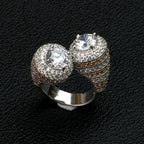 Moissanite Crossed Cylinder Ring