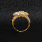 Moissanite step-cut square diamond round  ring